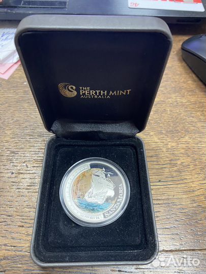 Монета 1 доллар 2011 Санта-Мария Корабль парусник