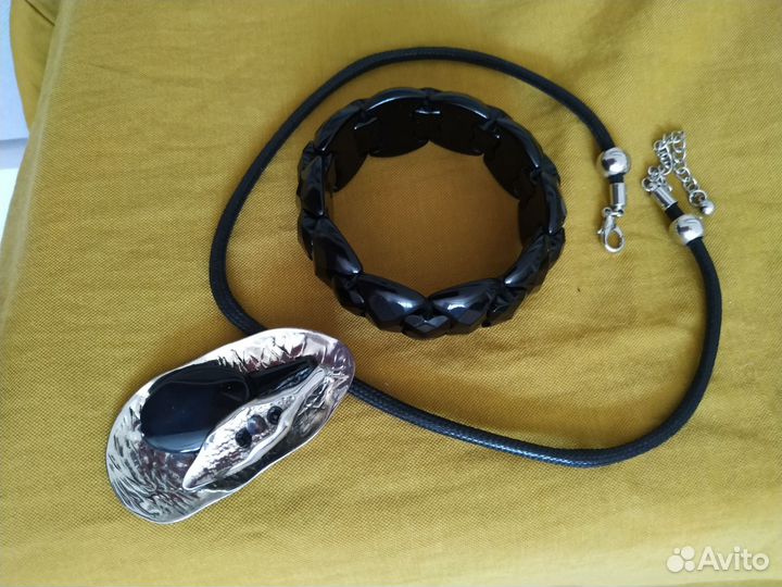 Браслет Черный Агат