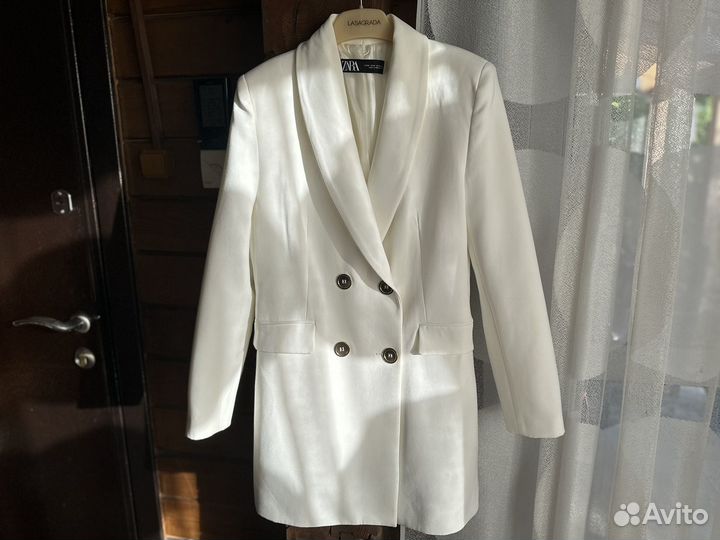 Платье пиджак белый Zara M 46