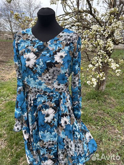 Женское шифоновое платье 48 р