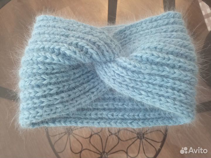 Повязка тюрбан на голову, пух норки