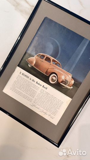Винтажная реклама Lincoln Zephir V12 1938 год