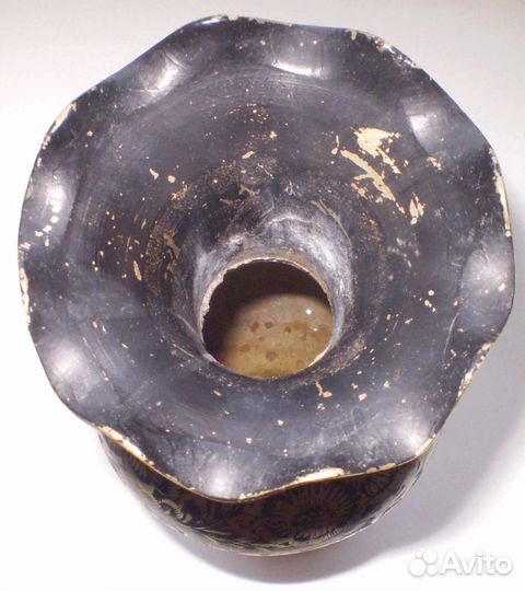 Индия. Ваза кувшин. Латунь, эмаль, узор штихелем