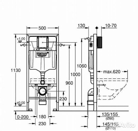 Унитаз комплект Grohe Bau Ceramic 39586000