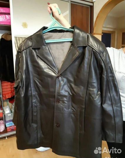 Кожаная куртка мужская. Размер 56-58
