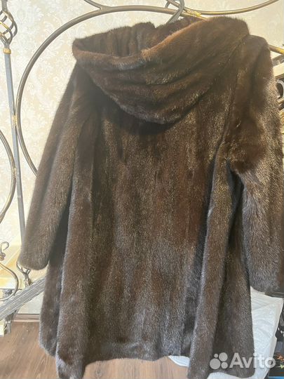 Шуба норковая с капюшоном 48 50