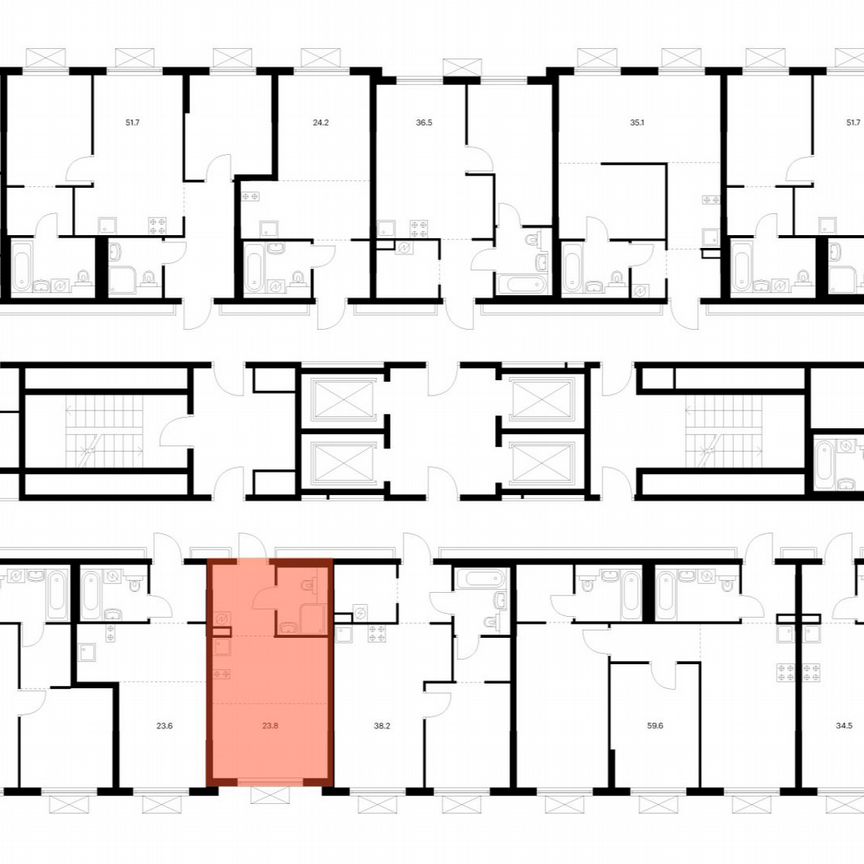 Квартира-студия, 23,8 м², 14/25 эт.