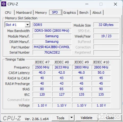 Озу Samsung DDR5 sodimm 5600 32GB * 2