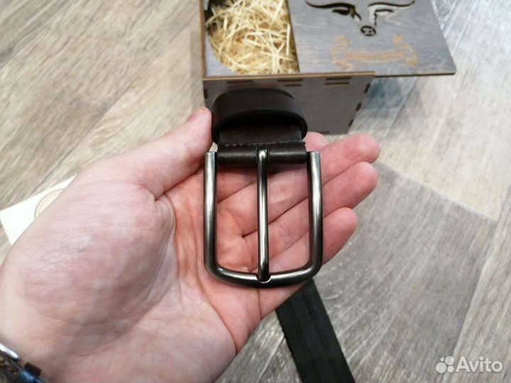 Ремень мужской коричневый натуральная кожа