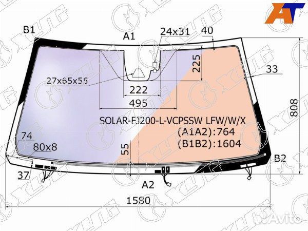 Стекло лобовое toyota land cruiser 200