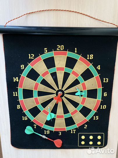 Дартс магнитный, двусторонний в тубе 47см/41см