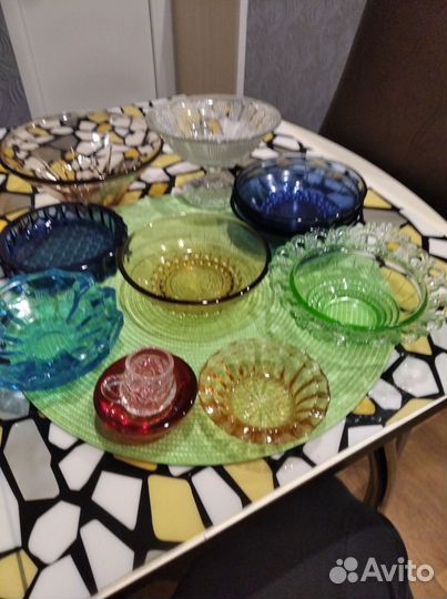 Посуда ссср,цветное стекло