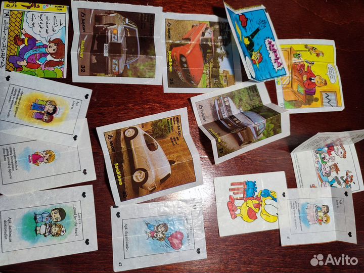 Вкладыши от жвачек 90 х
