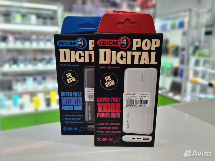 Портативный аккумулятор Wekome Pop Digital 10000