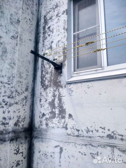 Бельевая веревка. Установка замена