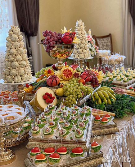 Фуршет, гастробоксы и свадебные корзины