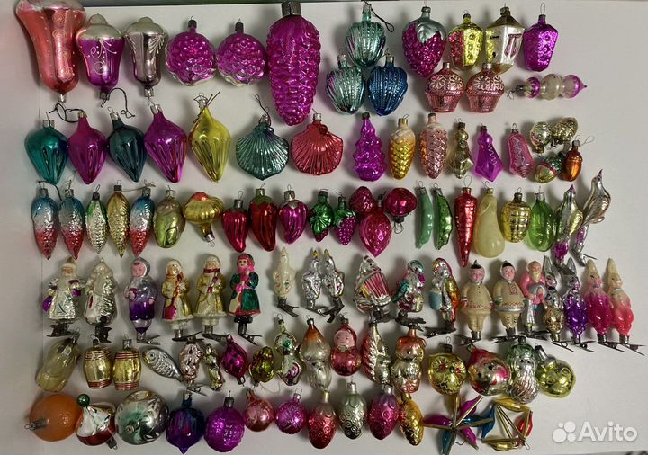 Елочные игрушки, СССР, якут, прищепка, стекло