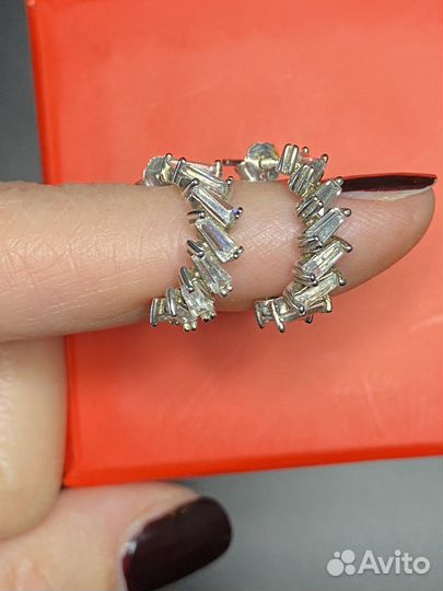 Серьги серебро полукольца