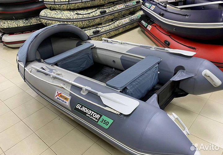 Надувная лодка gladiator E350 Светло-темно-серая