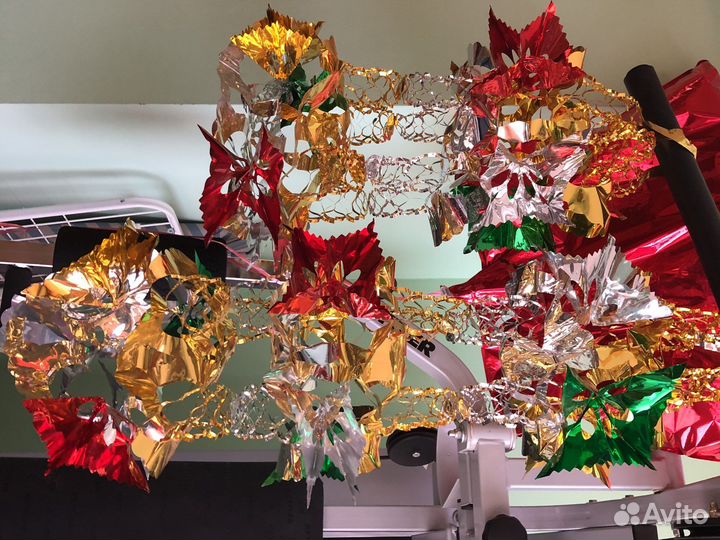 Елочные игрушки картон флажки бусы СССР