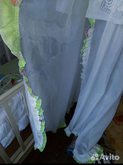 Балдахин, держатель, бортики+покрывало в кроватку