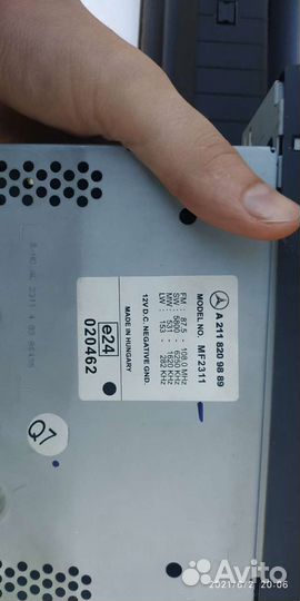 Audio 20, впаян Блютуз, Bluetooth,магнитофон w211