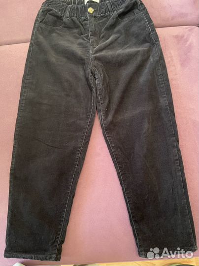 Брюки вельветовые на флисе утепленные zara