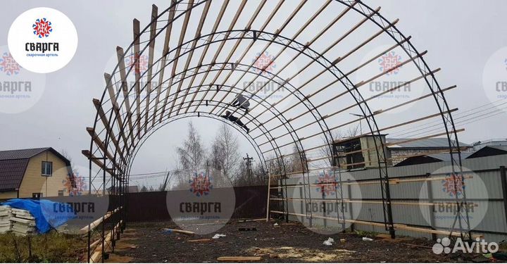 Тентовый ангар разборный каркас