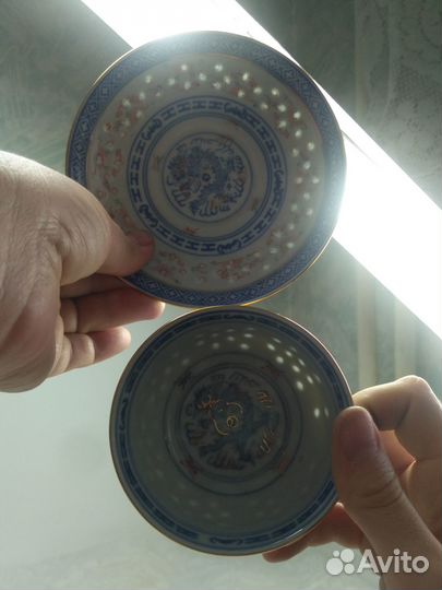 Рисовый фарфор.Чайные пары. Дракон. Китай