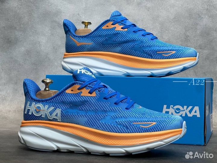 Hoka clifton 8 беговые голубые разм. 43