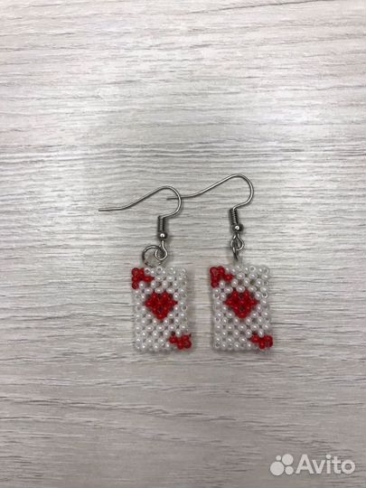 Серьги из бисера ручная работа