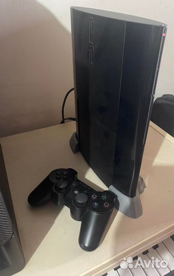 Прошитая Ps3 super slim 500gb, 2 геймпада+hdmi