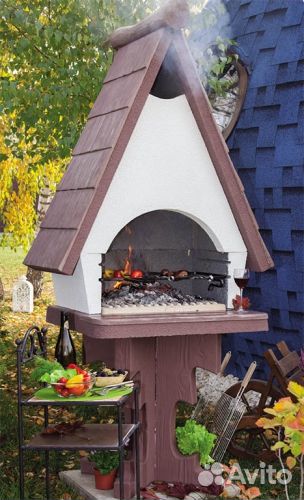 Уличная Печь-барбекю Лесная, коричневая