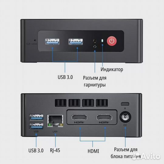 Мини пк Beelink Mini S, RAM 16 гб, SSD 512 гб