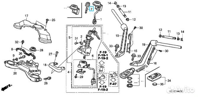 Honda Болванка ключа GL 1800 2012-2017 hiss 35121