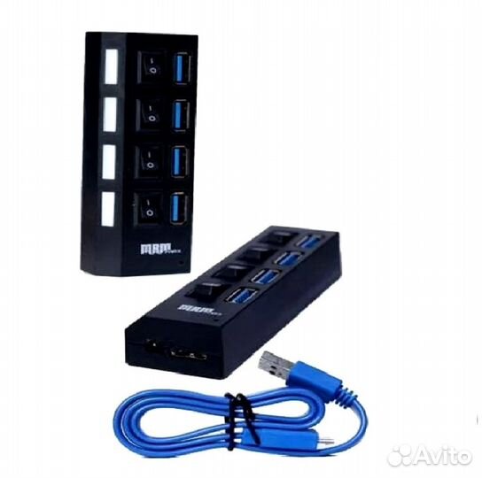 USB хаб 3.0 разветвитель USB hub на 4 порта скорос