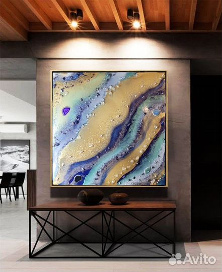 Картины из эпоксидной смолы с драгоценными камнями