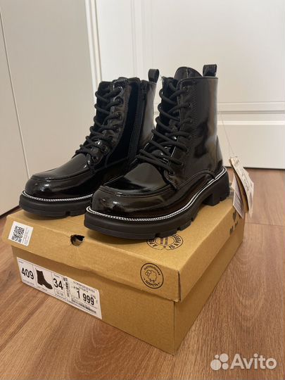 Ботинки лаковые для девочки 34