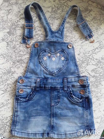 Джинсовый сарафан для девочки 104