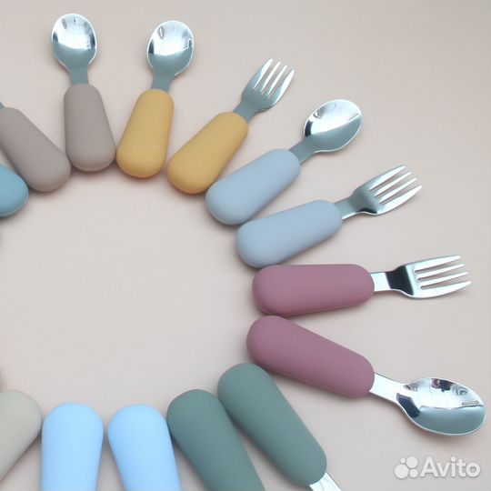 Детские ложка и вилка (набор для прикорма)