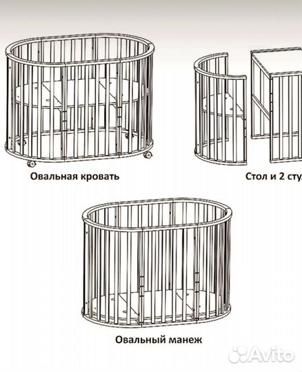 Детская кровать трансформер для новорожденных