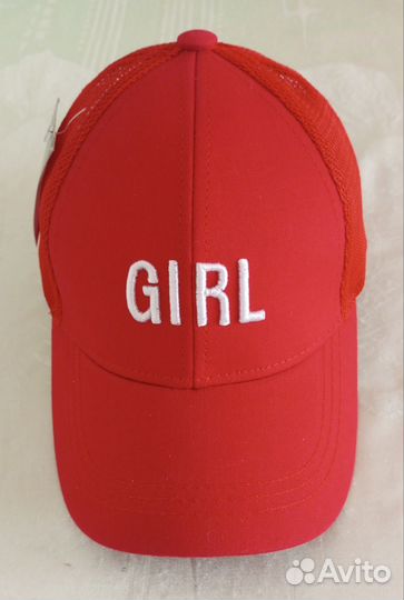 Бейсболка красная Girl 50-52 см, новая