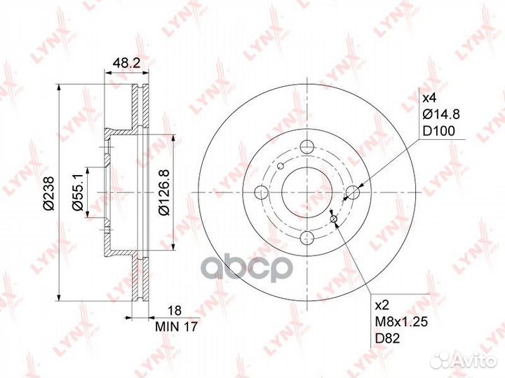 Диск тормозной перед BN1166 lynxauto