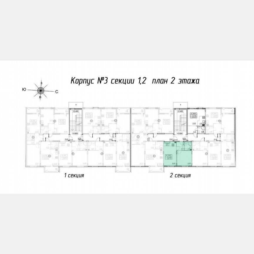 1-к. квартира, 36,2 м², 2/4 эт.