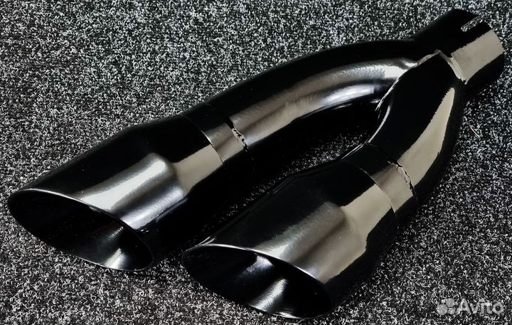 Насадка на глушитель двойная 76мм - Черная