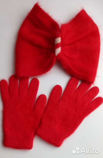 Вязаные: повязка+ перчатки, береты, шапка, манишка