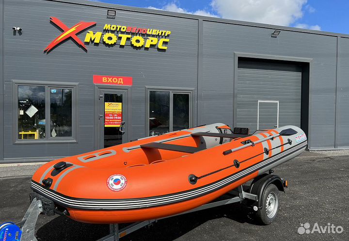 Лодка mishimo river JET 390 под водомет оранж-сер