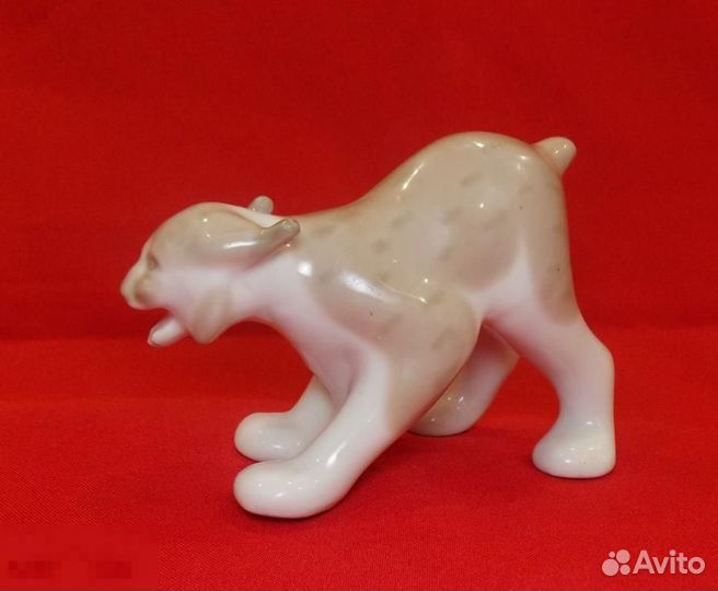 Статуэтка фарфоровая. Фигурка. Снежный барс, СССР