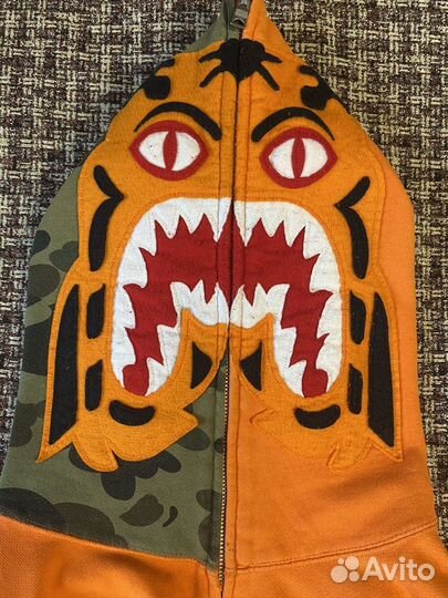 Zip Hoodie Bape Tiger orange