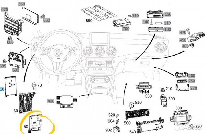 Кронштейн блока управления Mercedes-Benz Gla-Class